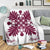 Hawaiian Quilt Maui Plant And Hibiscus Premium Blanket - Burgundy White - AH - Polynesian Pride