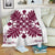 Hawaiian Quilt Maui Plant And Hibiscus Premium Blanket - Burgundy White - AH White - Polynesian Pride