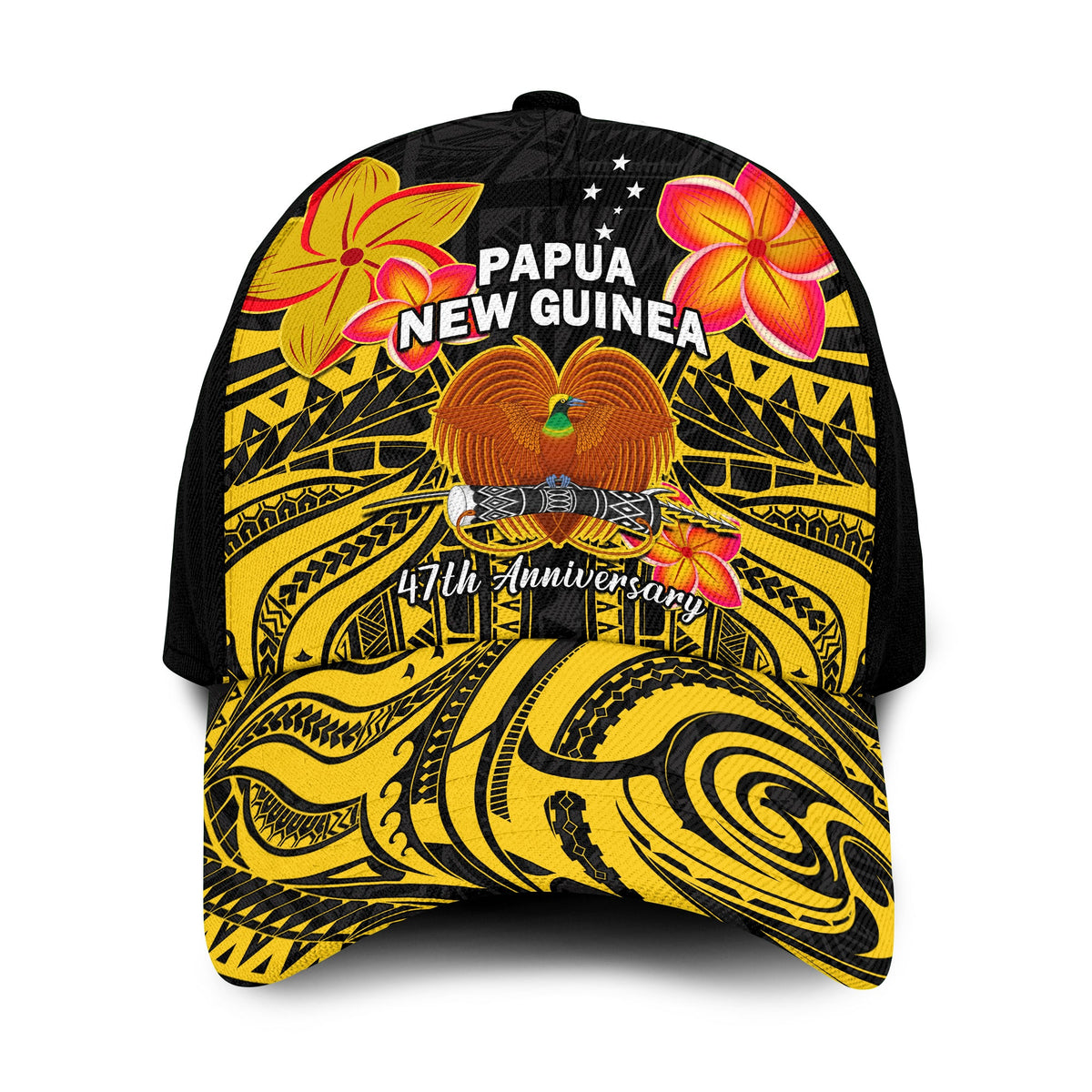 Papua New Guinea Classic Cap PNG 49 Years Independence Anniversary Ver.05 LT14 Classic Cap Universal Fit Yellow - Polynesian Pride