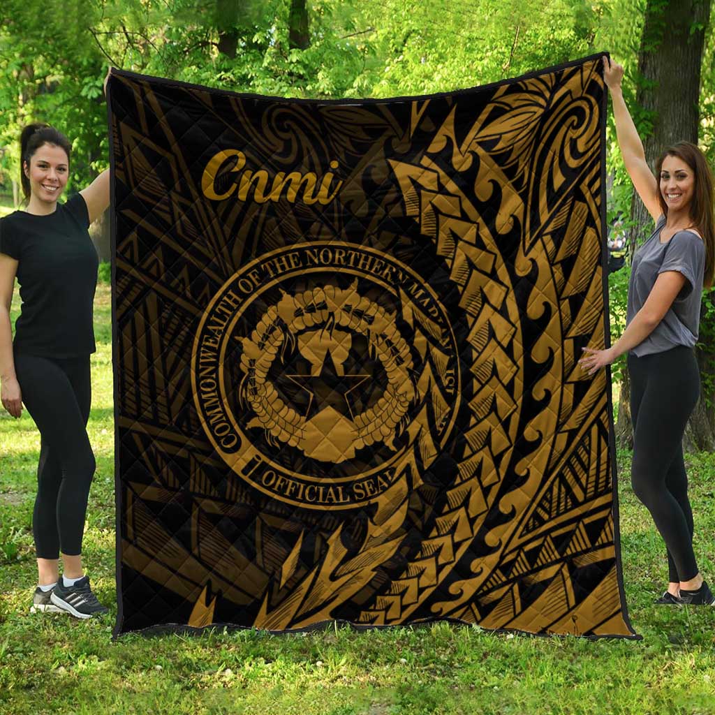 Northern Mariana Islands Premium Quilt - Wings Style Black - Polynesian Pride