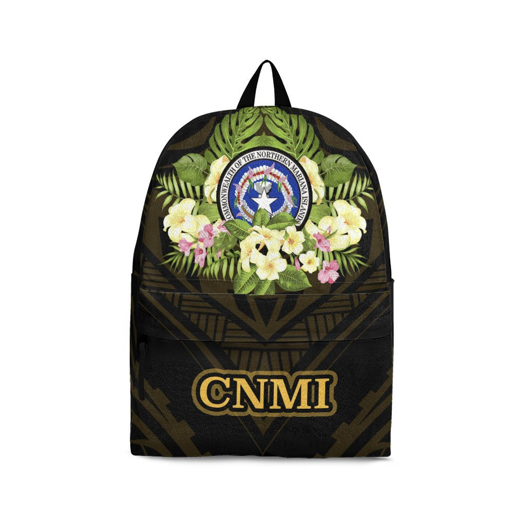 Northern Mariana Islands Backpack - Polynesian Gold Patterns Collection Black - Polynesian Pride