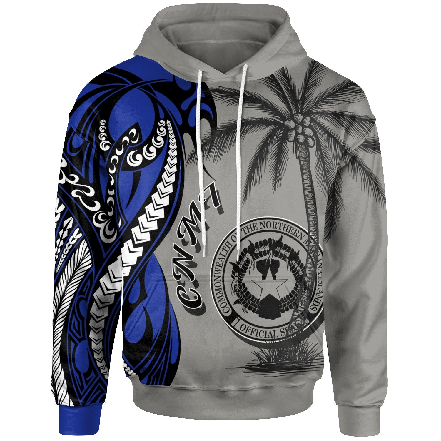 Northern Mariana Islands Hoodie Classical Coconut Tree Unisex Gray - Polynesian Pride