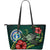 Northern Mariana Islands Polynesian Leather Tote Bag - Green Turtle Hibiscus Green - Polynesian Pride