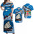 Polynesian Matching Hawaiian Shirt and Dress Fijian Drua Mix Tagimaucia Flower Blue Style LT14 Blue - Polynesian Pride