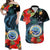 Federated States of Micronesia Matching Dress and Hawaiian Shirt Polynesian Hibiscus Flowers LT14 Black - Polynesian Pride