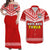 Tonga Rugby Matching Dress and Hawaiian Shirt Mate Maa Tonga Pacific Ngatu White LT14 Red - Polynesian Pride