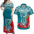 Custom Guam Chamorro Matching Hawaiian Shirt and Dress Guaman Latte Stone Tropical Flowers Turquoise Version LT14 Turquoise - Polynesian Pride