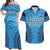 Custom Fiji University Matching Hawaiian Shirt and Dress Fijian Tapa Pattern Blue LT14 Blue - Polynesian Pride