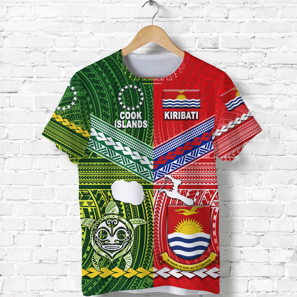 Custom Kiribati and Cook Islands T Shirt Together LT8 - Polynesian Pride