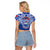 Samoa Rugby Raglan Cropped T Shirt Manu Samoa 7s Ginger Blue Polynesian LT14 - Polynesian Pride