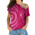 Breast Cancer Awareness Cross Shoulder Shirt Hibiscus Polynesian No One Fights Alone LT13 Female Pink - Polynesian Pride