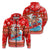 Custom Hawaii Christmas Santas Surf Mele Kalikimaka Hoodie LT2 Zip Hoodie RED - Polynesian Pride