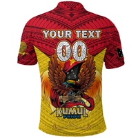 Custom Papua New Guinea Rugby Kumul Pride Polo Shirt LT2 YELLOW - Polynesian Pride