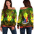 Philippines Women Off Shoulder Sweater - Custom Hope Begins In Your Home Reggae Style - Polynesian Pride