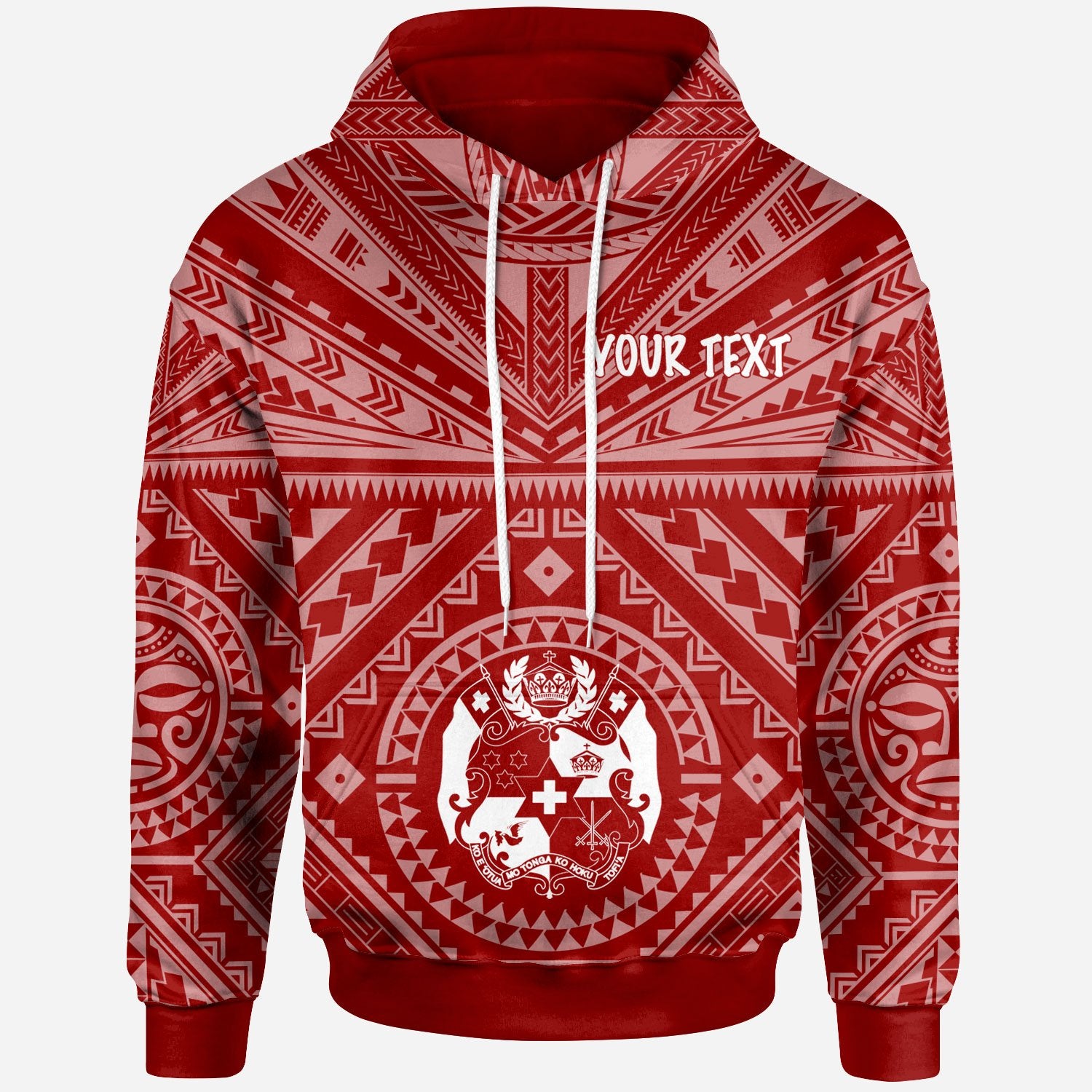 Tonga Custom Hoodie Tonga Seal With Polynesian Tattoo Style (Red) Unisex Red - Polynesian Pride