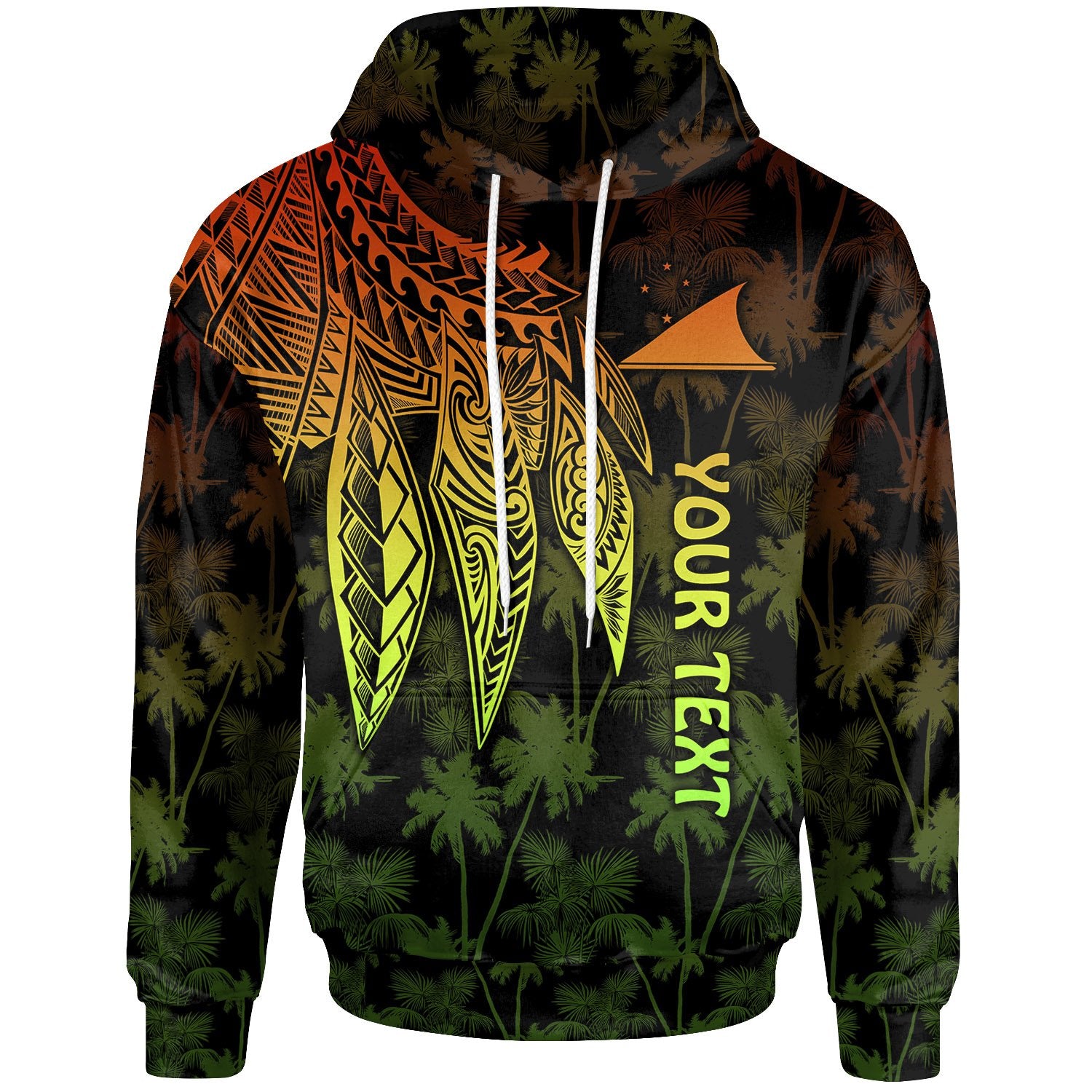 Tokelau Polynesian Custom Hoodie Polynesian Wings (Reggae) Unisex Reggae - Polynesian Pride