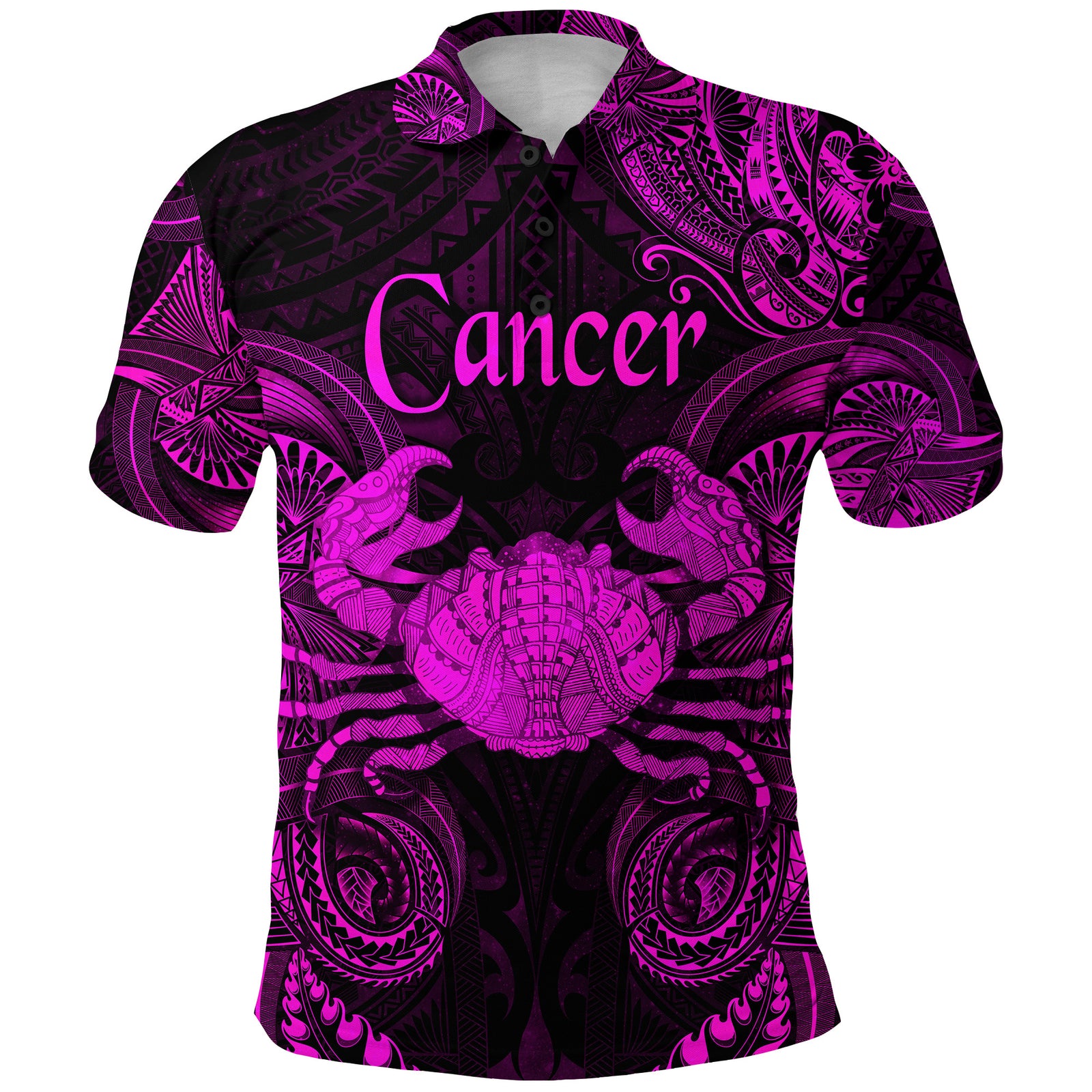 Cancer Zodiac Polynesian Polo Shirt Unique Style Pink LT8 - Polynesian Pride