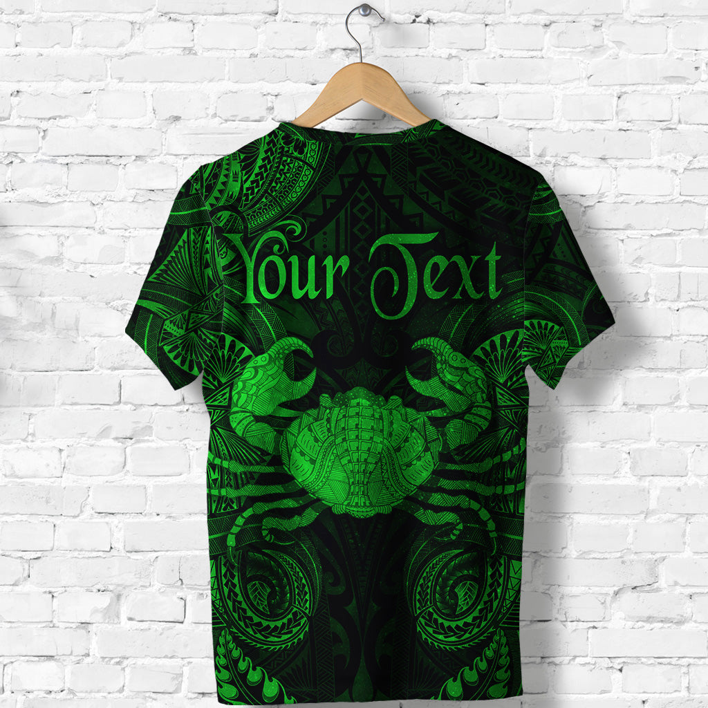 Custom Cancer Zodiac Polynesian T Shirt Unique Style Green LT8 - Polynesian Pride