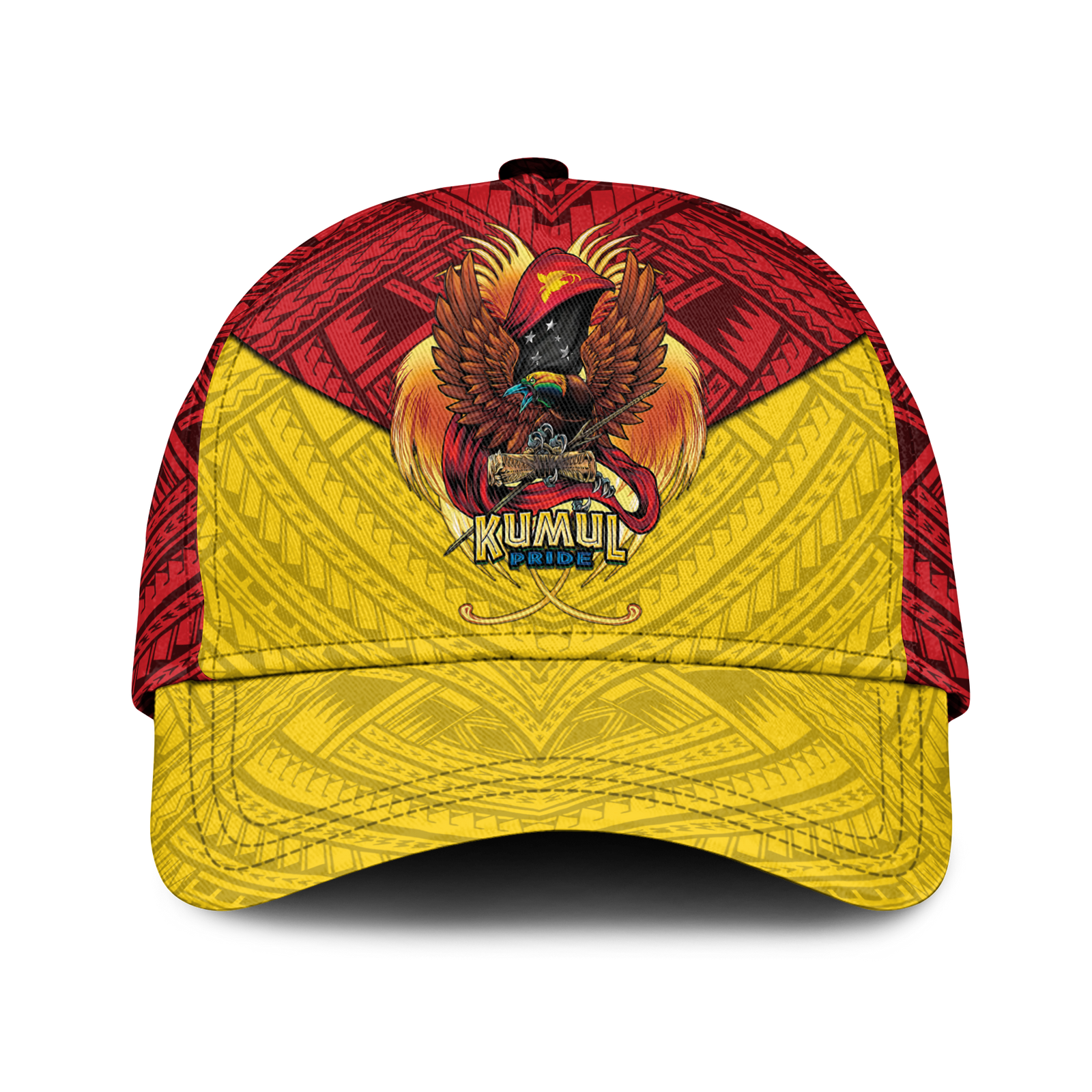 Papua New Guinea Rugby Kumul Pride Cap - LT2 Universal Fit Classic Cap YELLOW - Polynesian Pride