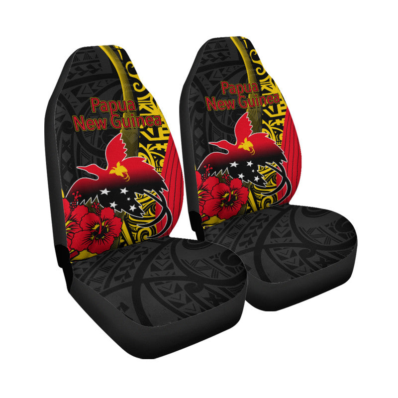 Papua New Guinea Car Seat Cover Vibe Style LT6 One Size Black - Polynesian Pride
