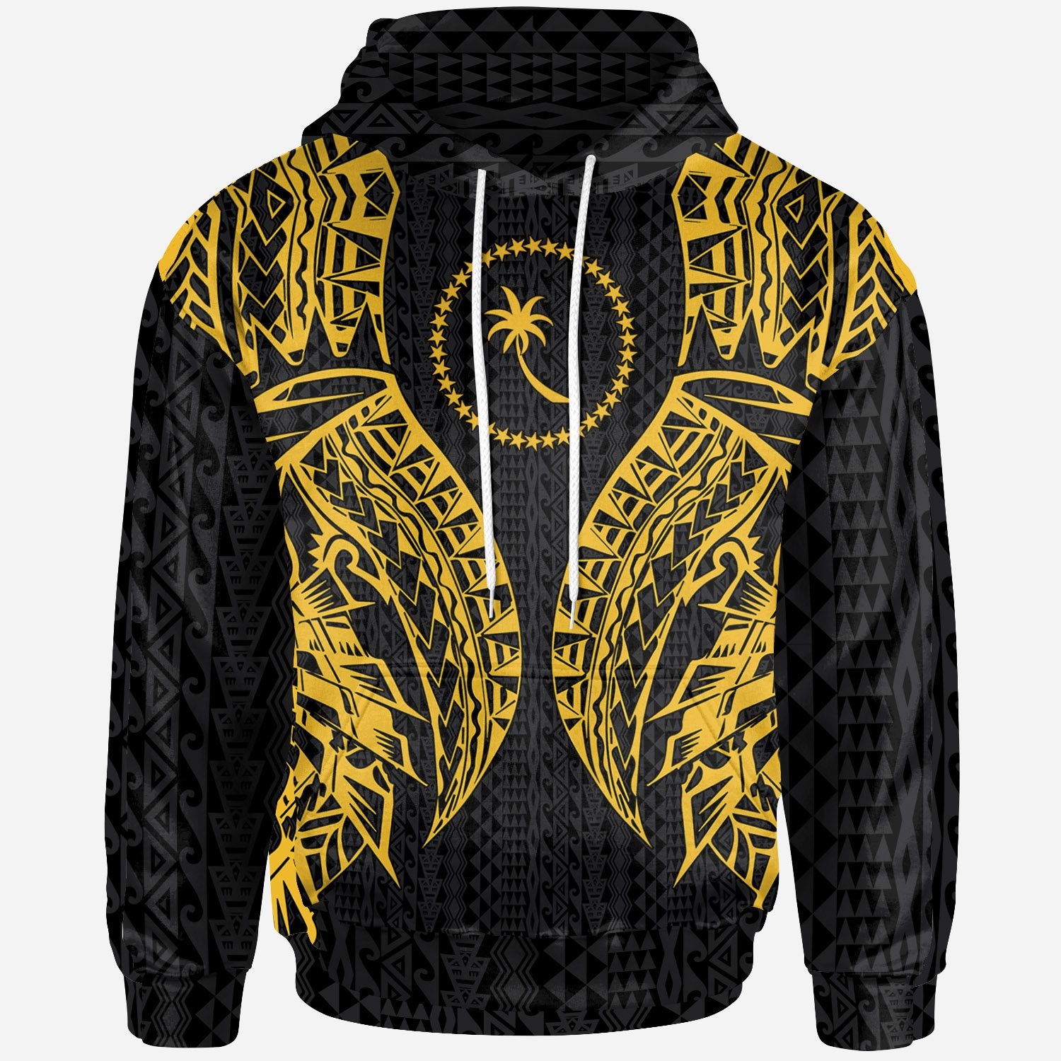 Chuuk Hoodie Micronesian Lion Head Gold Style Unisex Gold - Polynesian Pride