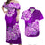 Polynesian Flower Tribal Matching Dress and Hawaiian Shirt Purple LT9 Purple - Polynesian Pride