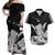 Hawaii Shaka Sign Couple Long Dress and Hawaiian Shirt Black Version LT9 Black - Polynesian Pride