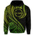 Custom Cook Islands Hoodie Green Polynesian Wave Style LT9 Zip Hoodie Green - Polynesian Pride