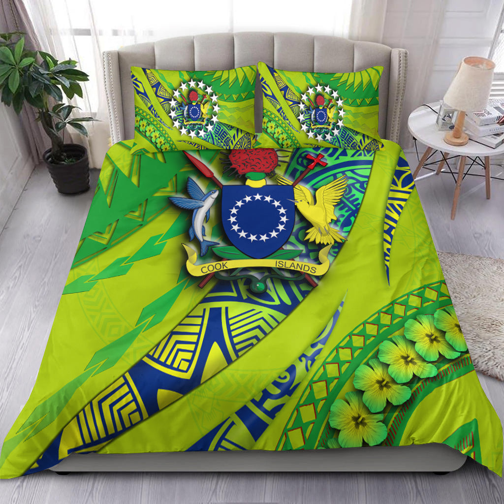 Cook Islands Bedding Set Artsy Style - Green LT9 Green - Polynesian Pride