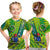 Cook Islands T Shirt Artsy Style Green LT9 Kid Green - Polynesian Pride