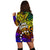 Cook Islands Custom Personalised Hoodie Dress - Rainbow Polynesian Pattern - Polynesian Pride