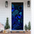 Cook Islands Door Cover Turtle Hibiscus Blue - Polynesian Pride