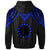 Cook islands Custom Zip up Hoodie Polynesian Armor Style Blue - Polynesian Pride