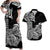 Hawaii Kakau Matching Dress and Hawaiian Shirt Polynesian Flower Tribal Black Version LT9 Black - Polynesian Pride