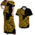 Hawaii Kakau Matching Dress and Hawaiian Shirt Polynesian Flower Tribal Gold Version LT9 Gold - Polynesian Pride