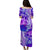 PNG Puletasi Dress Papua Sepik Crocodile Tattoo - Purple Ombre LT7 - Polynesian Pride