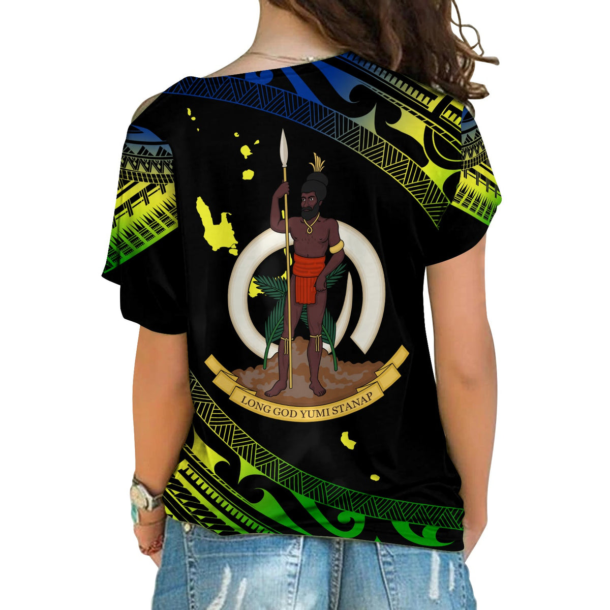 Vanuatu Proud To Be A Ni-Van - Polynesian Pattern Cross Shoulder Shirt - Malampa Province LT7 - Polynesian Pride