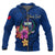 Samoa Polynesian Custom Zip up Hoodie Floral With Seal Blue Unisex Blue - Polynesian Pride