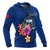 Samoa Polynesian Custom Hoodie Floral With Seal Blue - Polynesian Pride