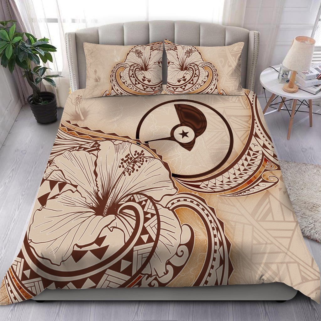 Yap Bedding Set - Hibiscus Flower Vintage Style Nude - Polynesian Pride