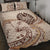 Tahiti Quilt Bed Set - Hibiscus Flowers Vintage Style Nude - Polynesian Pride