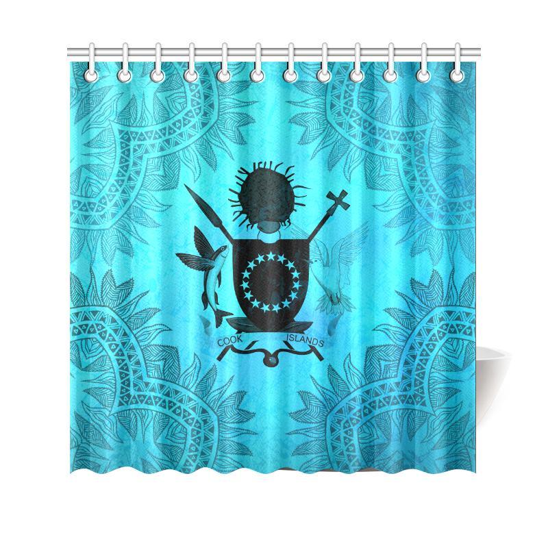 Cook Islands Shower Curtain Turquoise 177 x 172 (cm) Turquoise - Polynesian Pride