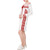 Polynesian Long Sleeve String Tie Dress - White Parallel Pattern Red - Polynesian Pride