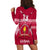 (Custom Text and Number) Beulah College Hoodie Dress Ngatu Pattern Tonga LT13 - Polynesian Pride