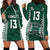 (Custom Text and Number) Hawaii Football Hoodie Dress Kakau Warrior Be Stronger LT13 Green - Polynesian Pride