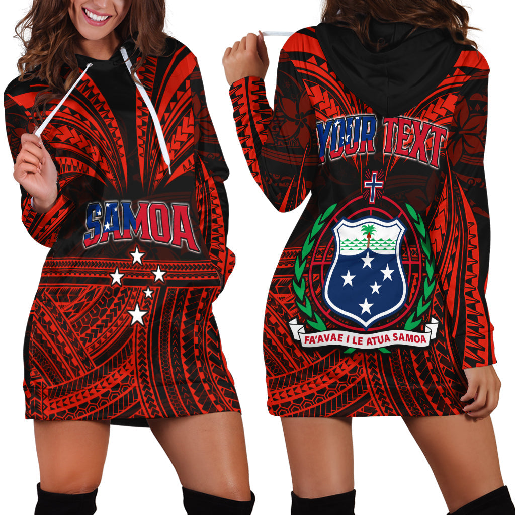 (Custom Personalised) Samoa Tatau Hoodie Dress Red Polynesian Proud Samoan LT13 Red - Polynesian Pride