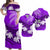 Personalised Fiji Day Matching Hawaiian Shirt and Dress Flying Fijians Masi Kesa Style Violet LT7 Violet - Polynesian Pride