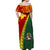 PNG Hibiscus Tribal Pattern Off Shoulder Long Dress - East Sepik Province LT7 - Polynesian Pride