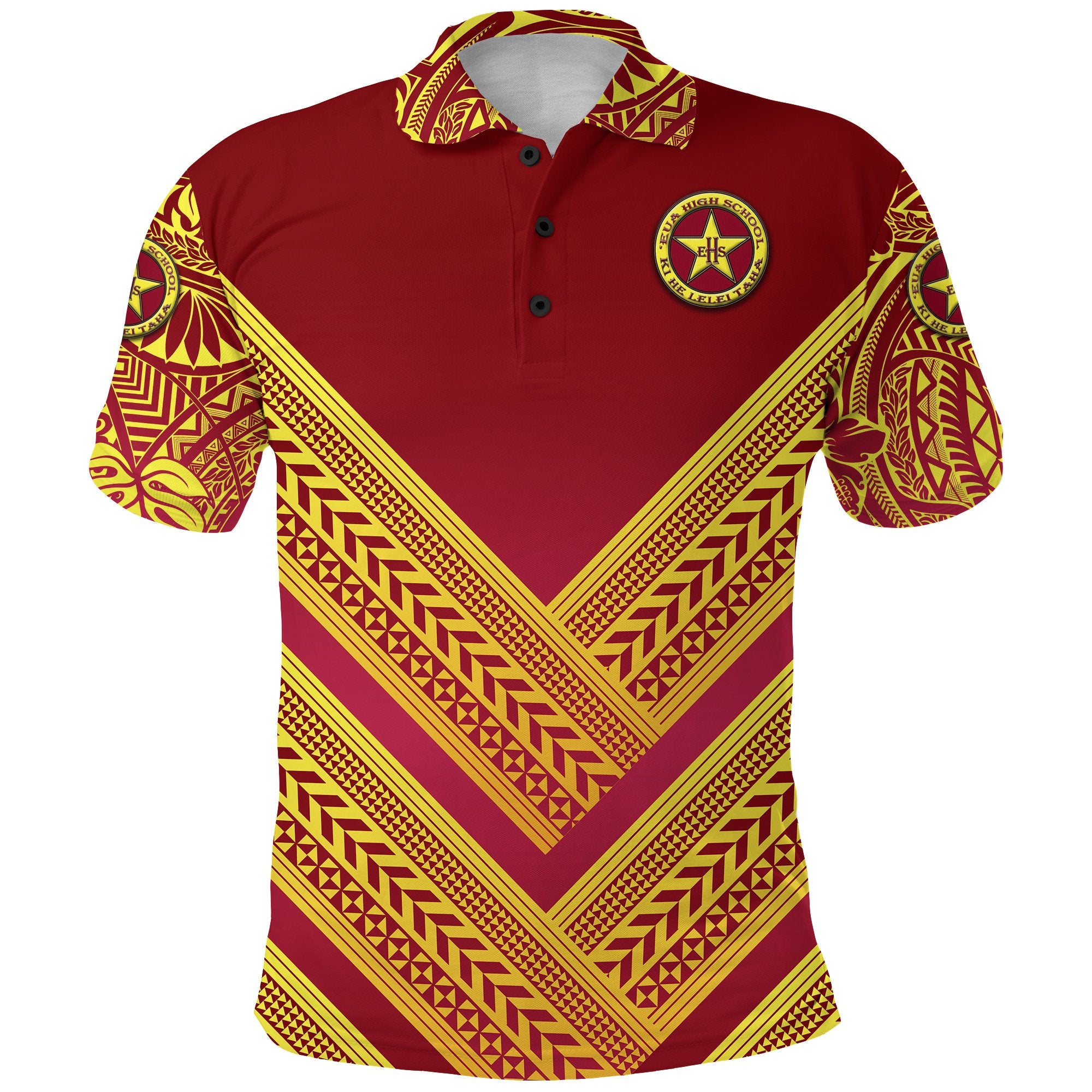 Eua High School Polo Shirt Creative Style Maroon NO.2 Unisex Maroon - Polynesian Pride