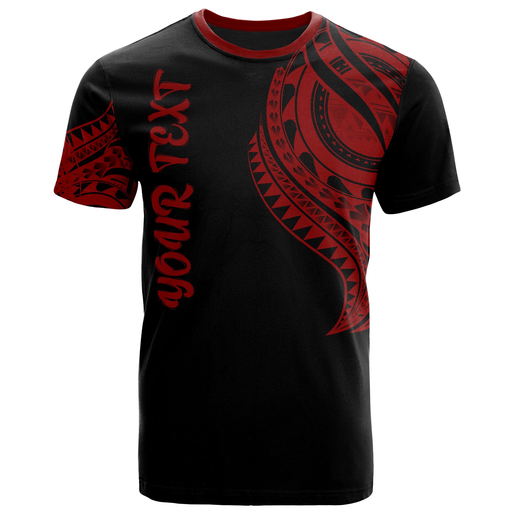 Solomon Islands Custom T Shirt Solomon Islands Tatau Red Patterns Unisex Black - Polynesian Pride